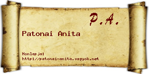 Patonai Anita névjegykártya